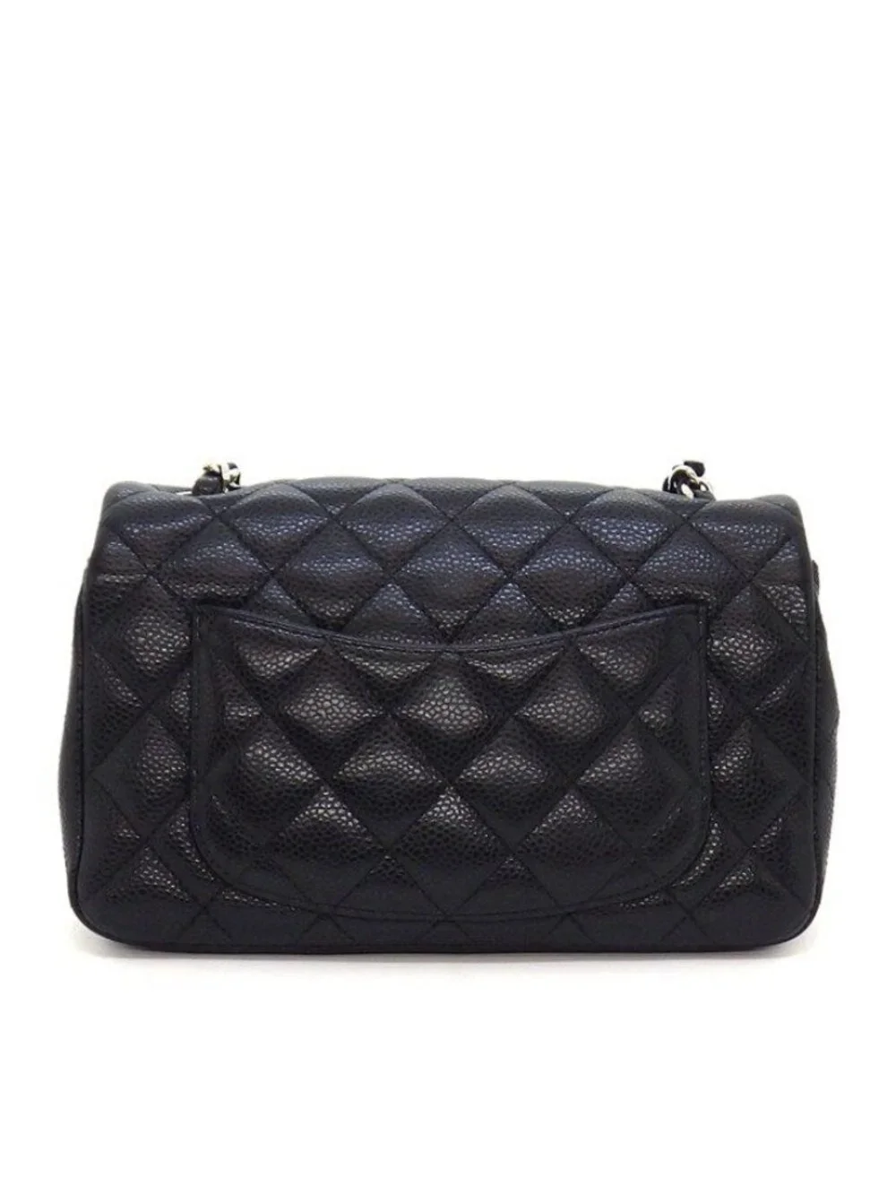 Chanel Shoulder Bag Quilted 20 Mini Classic Black Caviar Leather